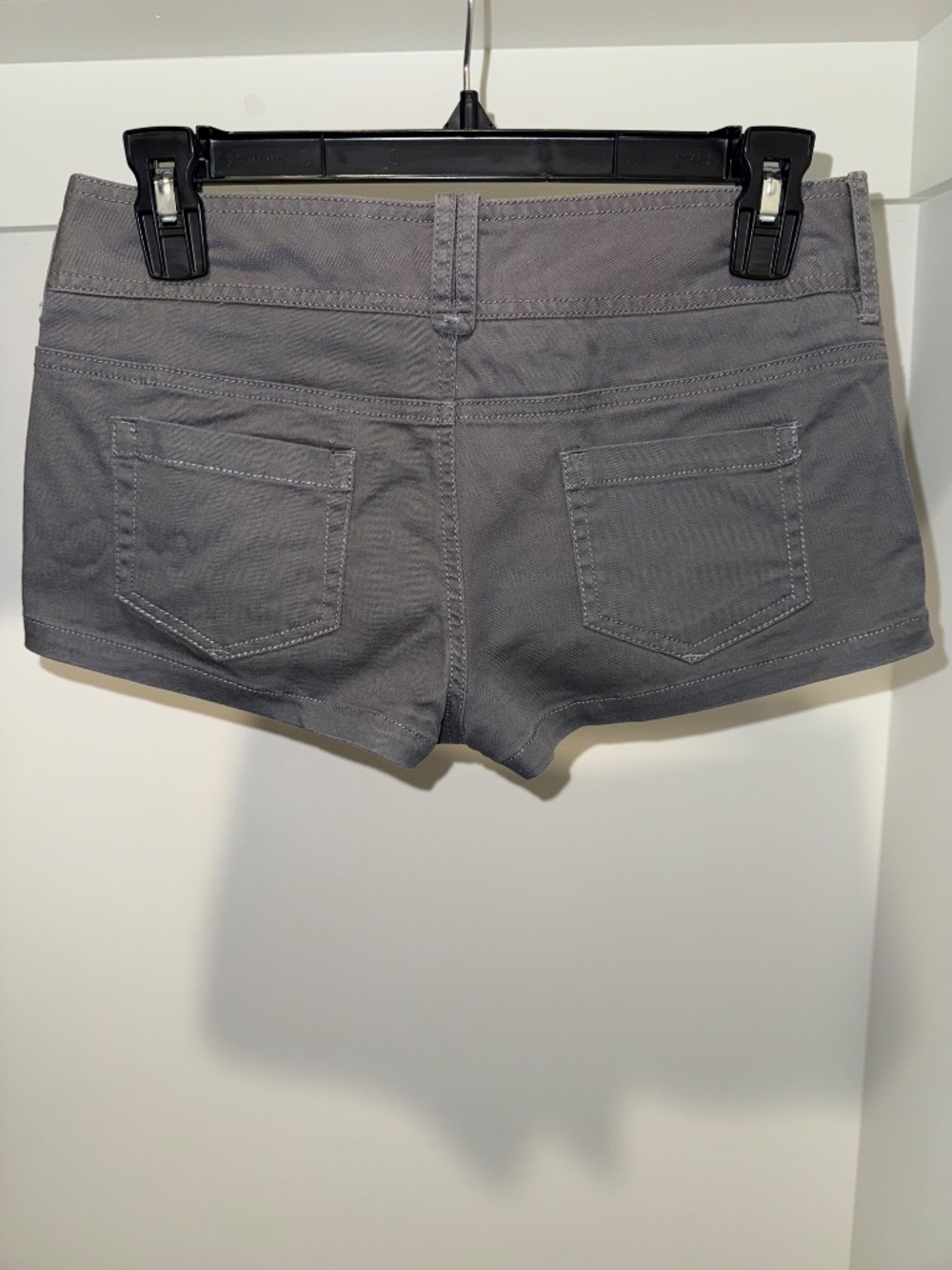 Twenty One Y2K Gray Stretch Mini Shorts Size Small Cotton Blend Low Rise
